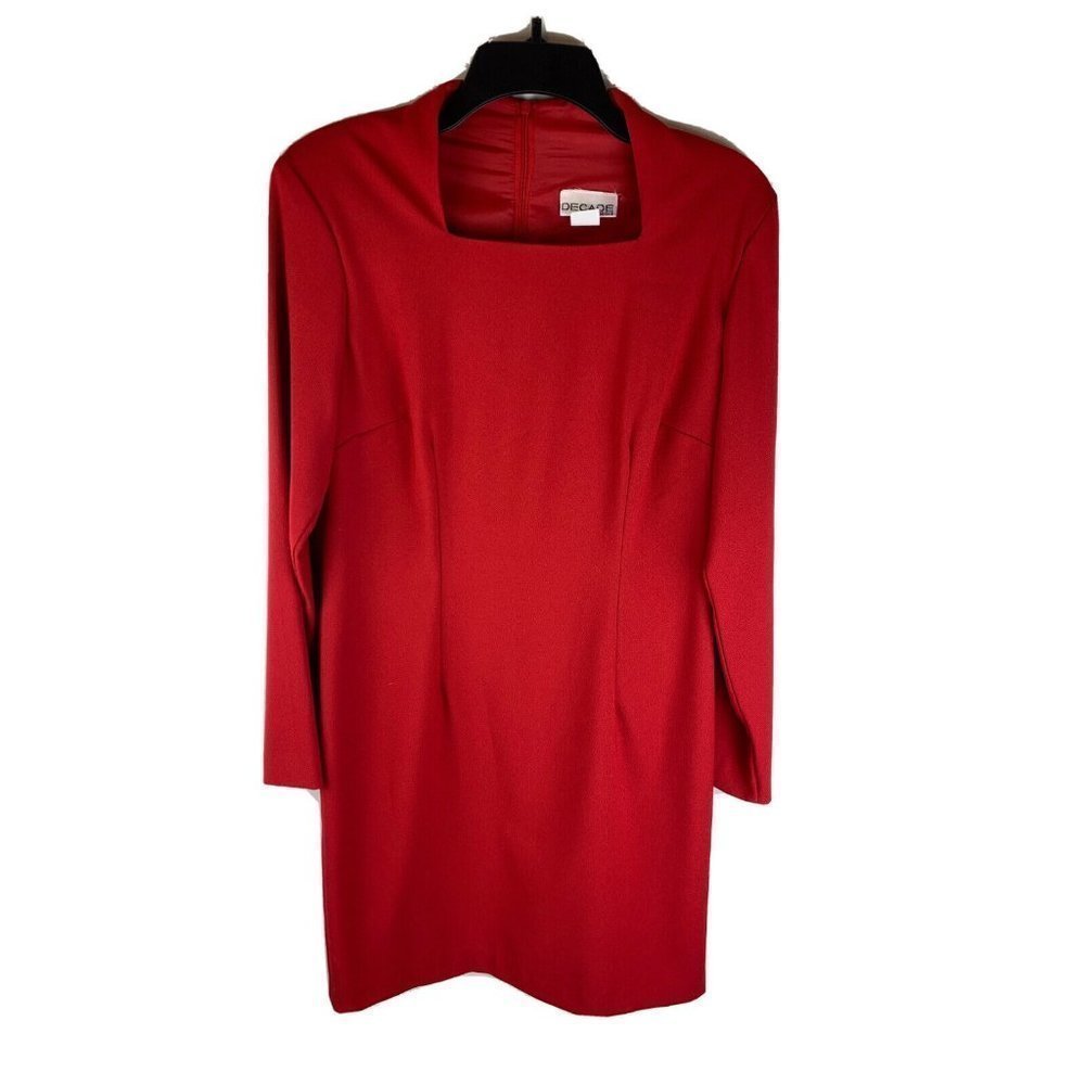 Vintage dress Decade Designs sz 8 Red Long Sleeve 90's NWT MADE IN USA